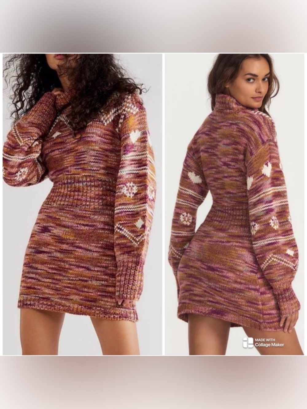 LoveShackFancy Marled Pink & Mustard Knit Sweater